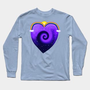 Galaxy Rainbow Solar System Heart Long Sleeve T-Shirt